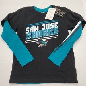 NWT San Jose Sharks Hockey NHL Long Sleeve Shirt Youth Medium New With Tags